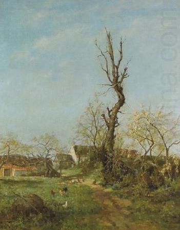 Cherry blossom in Uccle, unknow artist